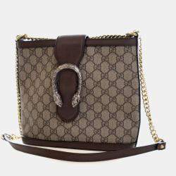 Pre Owned حقيبة دلو غوتشي ديونيسوس GG سوبرم بنية اللون