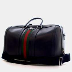 Pre Owned Gucci Medium Calfskin Savoy Duffle
