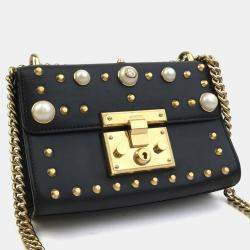 Pre Owned Gucci Small Studded Padlock Bag