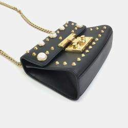 Pre Owned Gucci Small Studded Padlock Bag