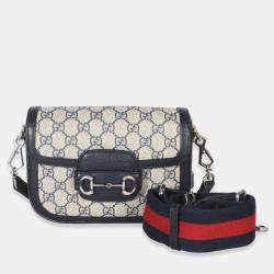 Pre Owned حقيبة ميني غوتشي جي جي سوبروم نيفي ويب هورسبيت 1955