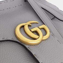 مملوكة مسبقًا Gucci Grey Leather GG Marmont Mini Tote and Shoulder Bag (442622)