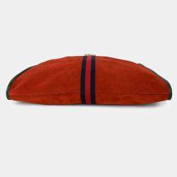 مملوكة مسبقًا حقيبة يد غوتشي راجاه سويدي وجلد أحمر/أخضر