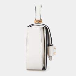 مملوكة مسبقًا حقيبة غوتشي صغيرة كروس بودي جلد أبيض هورسبيت 1955