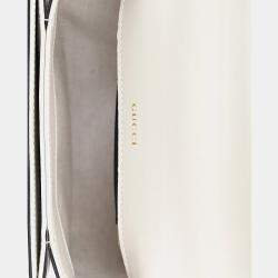 مملوكة مسبقًا حقيبة غوتشي صغيرة كروس بودي جلد أبيض هورسبيت 1955