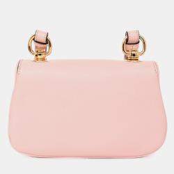 Pre Owned حقيبة كروس غوتشي بلوندي جلد وردي حزام ويب قماشي