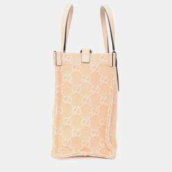 مملوكة مسبقًا حقيبة يد غوتشي أوفيديا متوسطة دنيم مونوغرام بيج مع حزام + حقيبة صغيرة