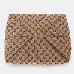 مملوكة مسبقًا حقيبة يد غوتشي توتيسما متوسطة ويب كانفاس GG بنية مع جيب