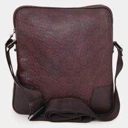 مملوكة مسبقًا حقيبة كروس بودي غوتشي غوتشيسما جلد برغندي