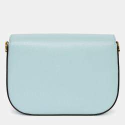 Pre Owned Gucci Blue Leather Crystal Horsebit 1955 Mini Shoulder Bag