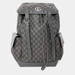 Pre Owned Gucci Grey Canvas GG Supreme Medium Backpack