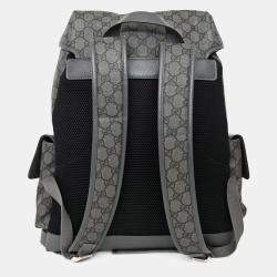 Pre Owned Gucci Grey Canvas GG Supreme Medium Backpack