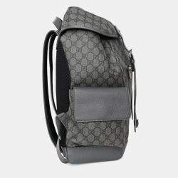 Pre Owned Gucci Grey Canvas GG Supreme Medium Backpack
