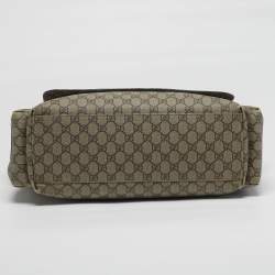 مملوكة مسبقًا حقيبة غوتشي "ديابر" رسول جلد و كانفاس GG سوبريم بيج/بني