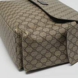 مملوكة مسبقًا حقيبة غوتشي "ديابر" رسول جلد و كانفاس GG سوبريم بيج/بني