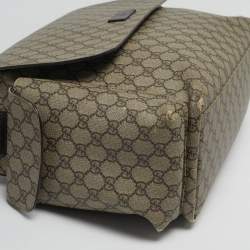 مملوكة مسبقًا حقيبة غوتشي "ديابر" رسول جلد و كانفاس GG سوبريم بيج/بني