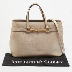 Pre Owned حقيبة يد غوتشي ضوء بت ميتاليك جلد متوسطة