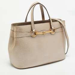 Pre Owned حقيبة يد غوتشي ضوء بت ميتاليك جلد متوسطة