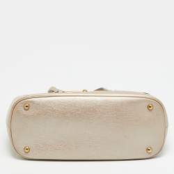 Pre Owned حقيبة يد غوتشي ضوء بت ميتاليك جلد متوسطة