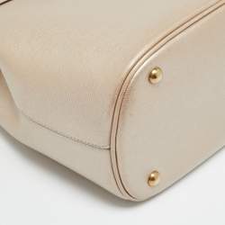 Pre Owned حقيبة يد غوتشي ضوء بت ميتاليك جلد متوسطة