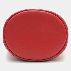 Pre Owned حقيبة دلو ميني غوتشي جي جي مارمونت جلد أحمر