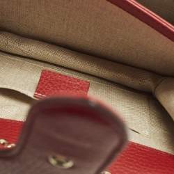 مملوكة مسبقًا Gucci Dollar Interlocking G Small Red Leather Shoulder Bag