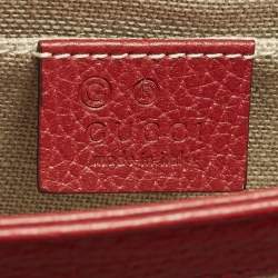 مملوكة مسبقًا Gucci Dollar Interlocking G Small Red Leather Shoulder Bag