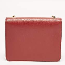 مملوكة مسبقًا Gucci Dollar Interlocking G Small Red Leather Shoulder Bag