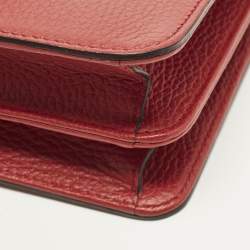 مملوكة مسبقًا Gucci Dollar Interlocking G Small Red Leather Shoulder Bag
