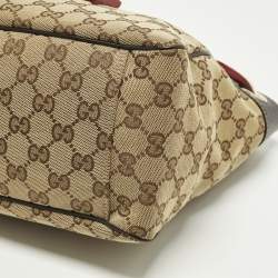 مملوكة مسبقًا حقيبة يد غوتشي بوسيتانو قماش GG بني / بيج