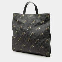 Pre Owned حقيبة غوتشي سوفت كونفرتابل بلاك GG سوبريم تايجر