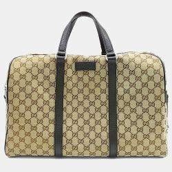 مملوكة مسبقًا Gucci Beige Fabric Jacquard Boston Bag (449167)