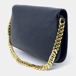 Pre Owned Gucci Black Leather Blondie Shoulder Bag (699268)