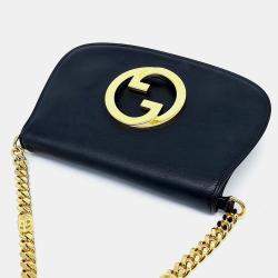 Pre Owned Gucci Black Leather Blondie Shoulder Bag (699268)