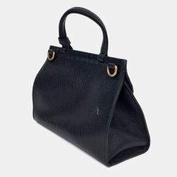 Pre Owned حقيبة يد وكتف غوتشي مارمونت جي جي جلد أسود صغيرة (442622)