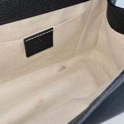 Pre Owned حقيبة يد وكتف غوتشي مارمونت جي جي جلد أسود صغيرة (442622)