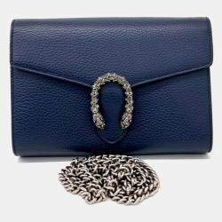 مملوكة مسبقًا Gucci Navy Blue Leather Dionysus Mini Chain Bag