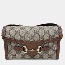 مملوكة مسبقًا Gucci Beige PVC Horsebit 1955 Mini Bag (699296)