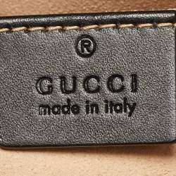 Pre Owned حقيبة يد غوتشي بقفل جلد غوتشي صغيرة سوداء