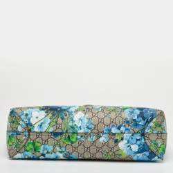 Pre Owned Gucci GG Blooms Multicolor GG Supreme Canvas Reversible Tote