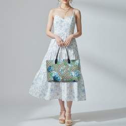 Pre Owned Gucci GG Blooms Multicolor GG Supreme Canvas Reversible Tote