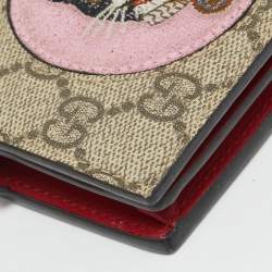 Pre Owned محفظة غوتشي قماش جي جي سوبريم بيج/زهري برشمة بوسكو صغيرة الحجم