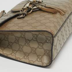 Pre Owned حقيبة كتف غوتشي إميلي سلسلة جلد غوتشيسيما بيج معدني وسط