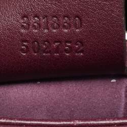 Pre Owned حقيبة غوتشي يد علوية متوسطة من جلد بورجوندي بمقبض مقفل بامبو للسيدات