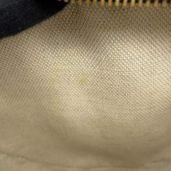 Pre Owned حقيبة كتف غوتشي سوهو جلد أسود/بيج بشعار G متداخل