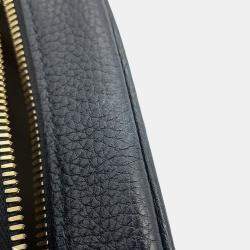 Pre Owned حقيبة كتف غوتشي سوهو جلد أسود/بيج بشعار G متداخل