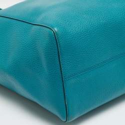 Pre Owned Gucci Swing Medium Turquoise Blue Leather Tote