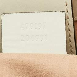 مملوكة مسبقًا حقيبة يد غوتشي "بادلوك" متوسطة قماش و جلد GG سوبريم أبيض عاجي/بيج