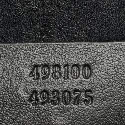 Pre Owned حقيبة يد غوتشي بمقبض علوي جلد ماغرامونت GG مبطن ويب سيلفي أسود صغيرة