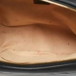 Pre Owned حقيبة يد غوتشي بمقبض علوي جلد ماغرامونت GG مبطن ويب سيلفي أسود صغيرة